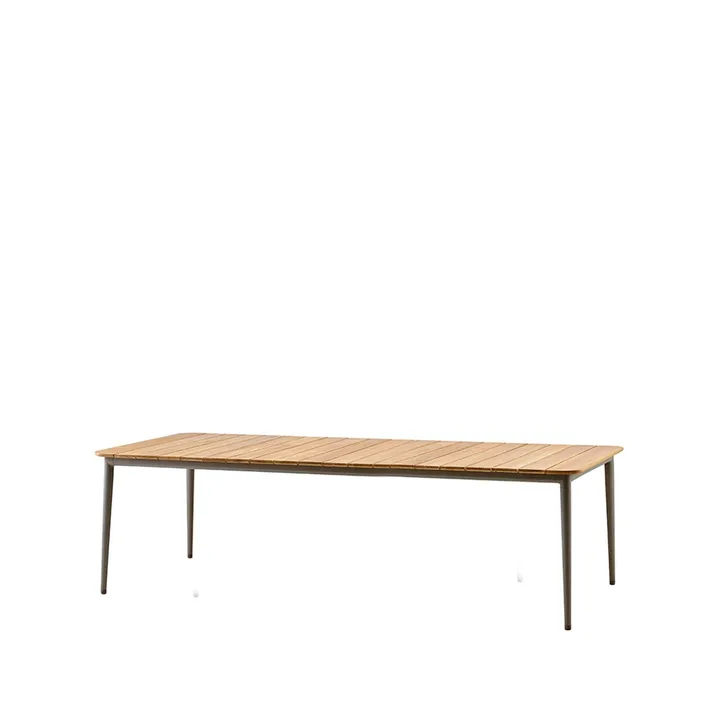 Core ruokapöytä tiikki 274x90x74 cm - Taupe jalusta - Cane-line