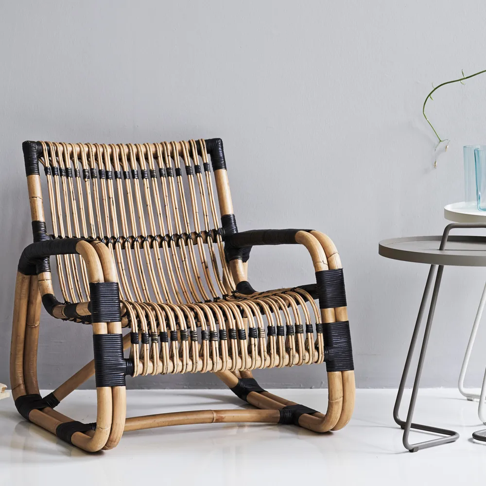 Curve nojatuoli, Lava grey Cane-line