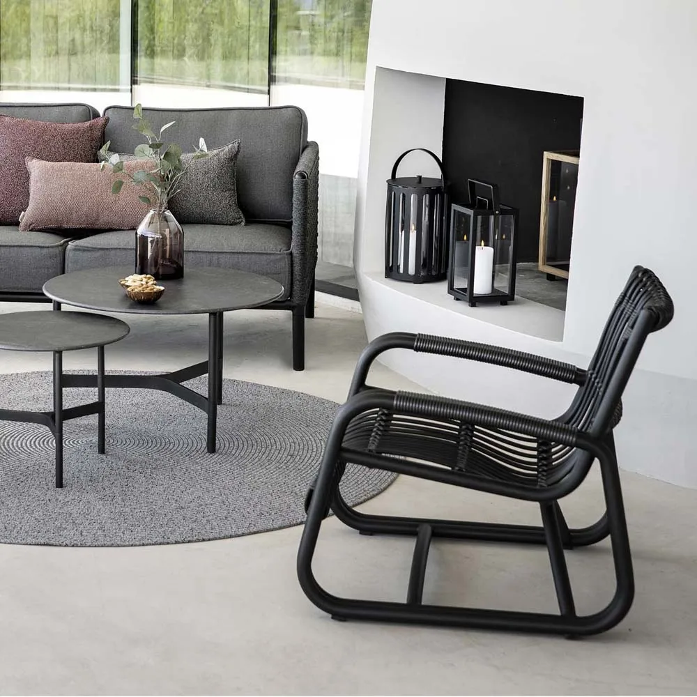 Curve nojatuoli, Lava grey Cane-line