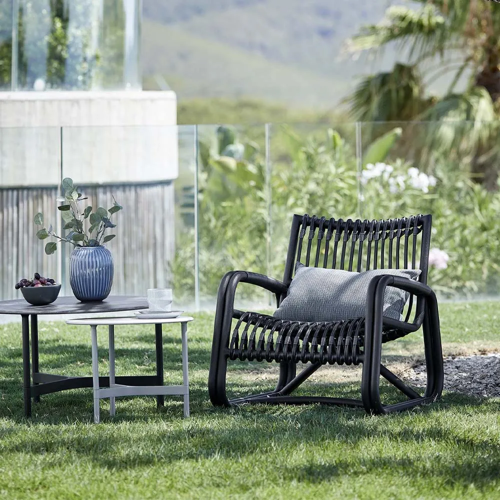 Curve nojatuoli, Lava grey Cane-line