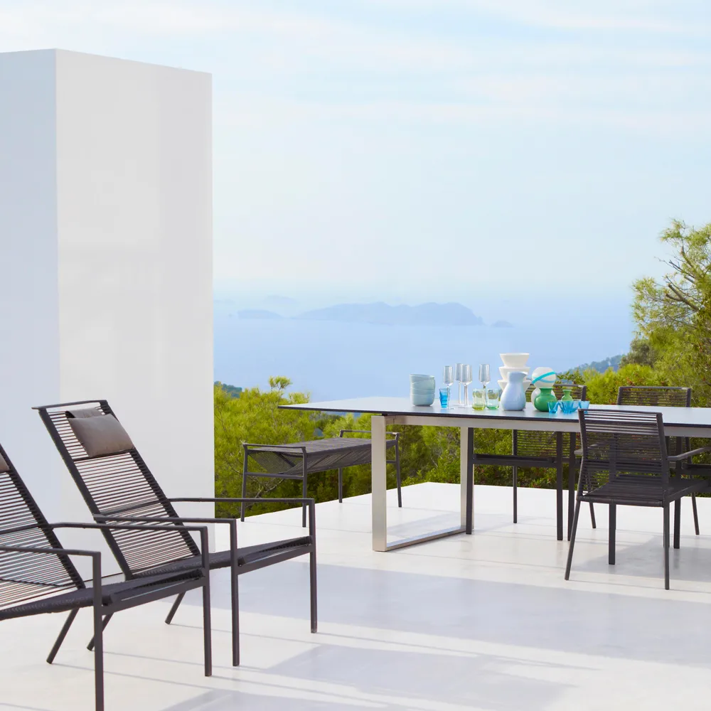 Edge aurinkotuoli, Anthracite Cane-line