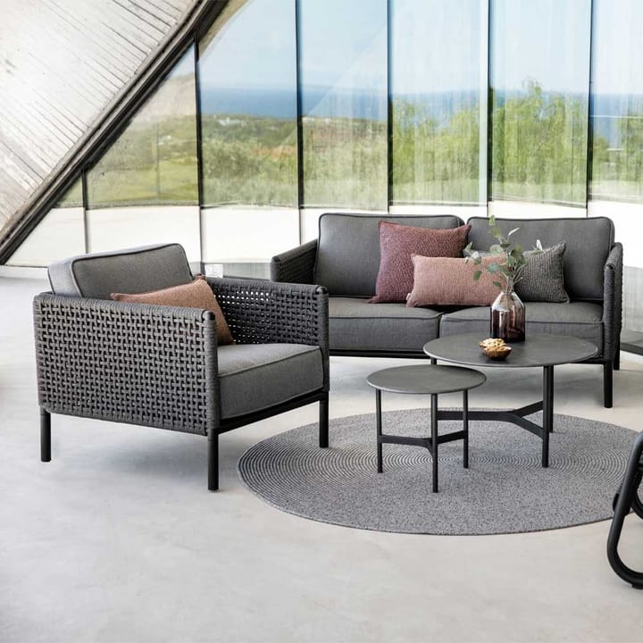 Encore lounge nojatuoli, Cane-Line airtouch bordeaux/tummanharmaa, sis. tyynyt Cane-line