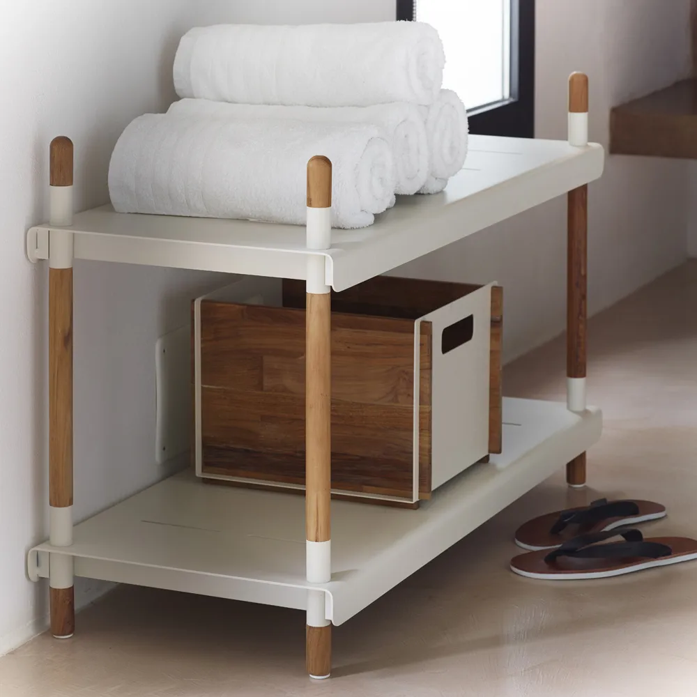 Frame hyllyjärjestelmä, Lava grey, matala, tiikki Cane-line