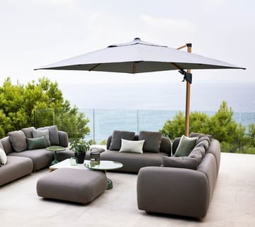 Hyde Luxe Tilt aurinkovarjo 300x300 cm - Dusty white-hopean anodisoitu jalusta - Cane-line
