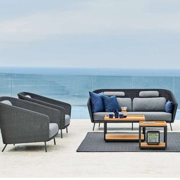 Level-sohvapöytä, tiikki, 79x79 cm - Lava grey - Cane-line
