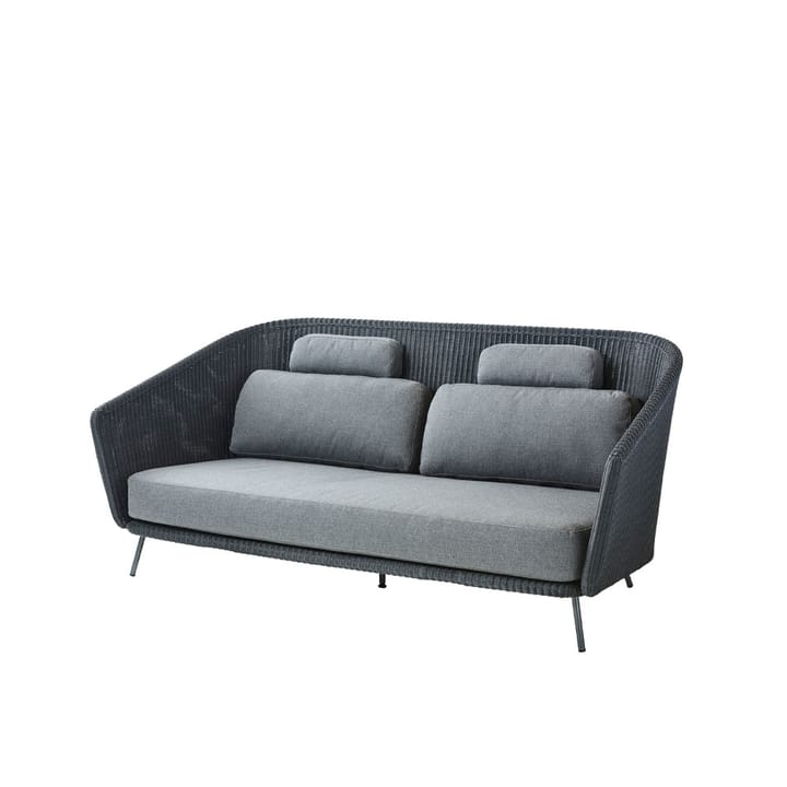 Mega 2-istuttava sohva - Graphic, harmaat tyynyt - Cane-line