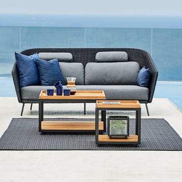 Mega 2-istuttava sohva - Graphic, harmaat tyynyt - Cane-line