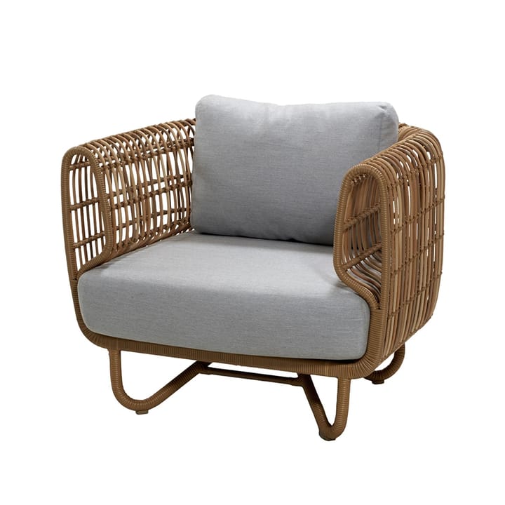 Nest lounge-nojatuoli weave - Natural, Cane-Line Natté light grey - Cane-line