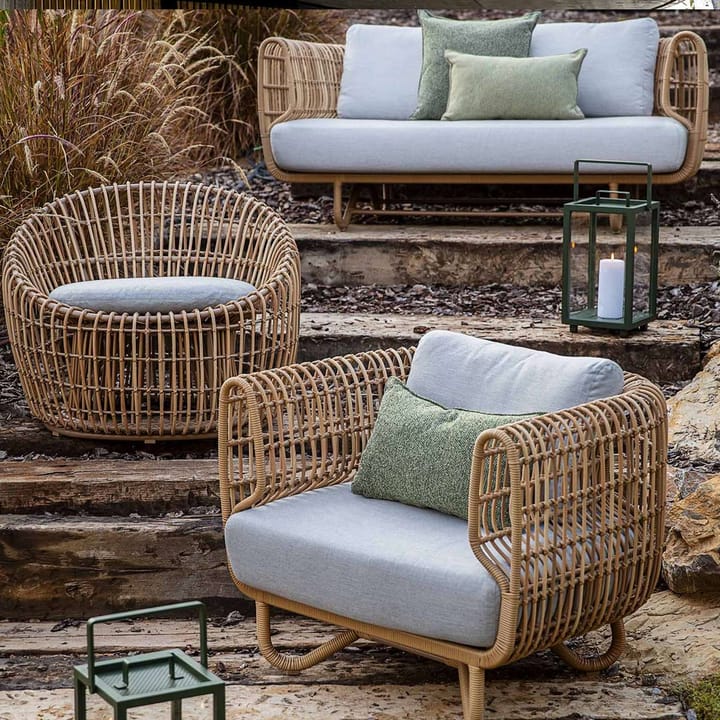 Nest lounge-nojatuoli weave - Natural, Cane-Line Natté light grey - Cane-line