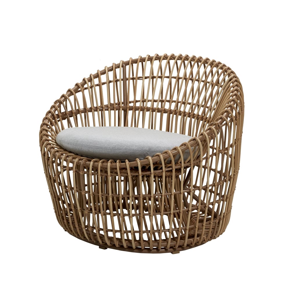Cane-line Nest Round nojatuoli Cane-Line Natté light grey, rottinki