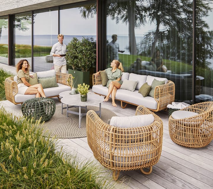 Nest sohva 3-istuttava weave, Luonnollinen, Cane-Line Natté light grey Cane-line