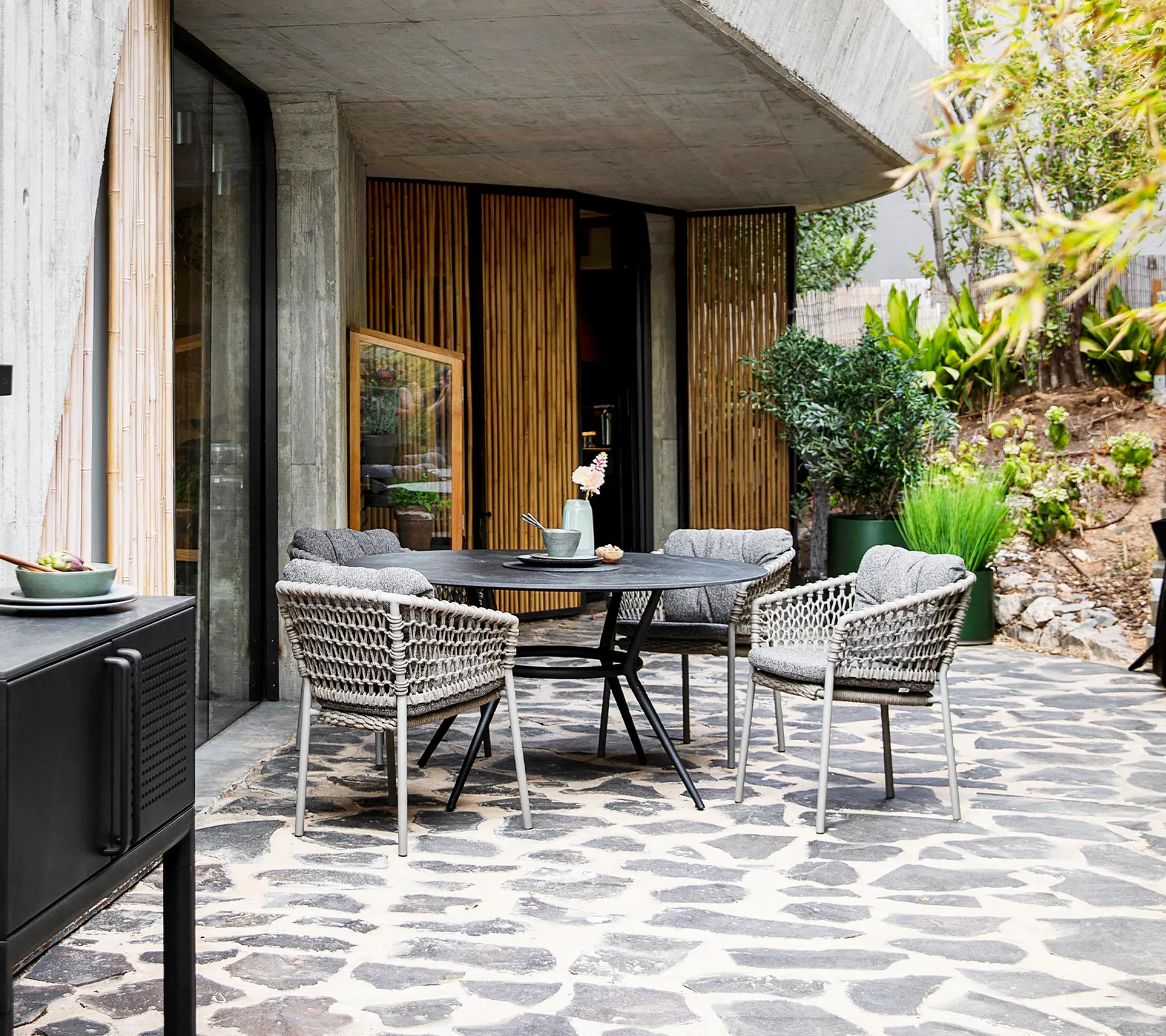 Ocean nojatuoli soft rope, Taupe Cane-line