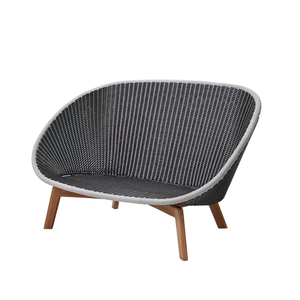 Cane-line Peacock weave sohva 2-istuttava harmaa/vaaleanharmaa, tiikinjalat