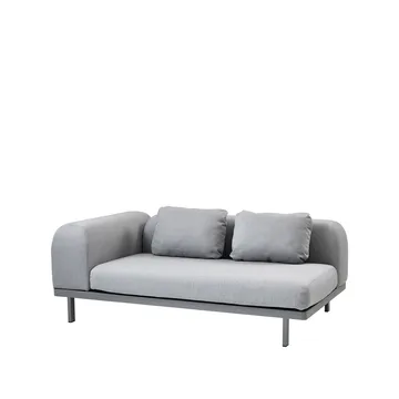 Space moduulisohva 2-istuttava light grey - Vasen-harmaa alumiiniteline - Cane-line