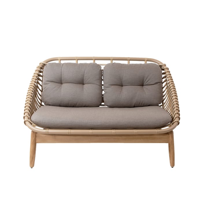 String 2-istuttava sohva, tiikkijalat, Cane-Line airtouch taupe Cane-line