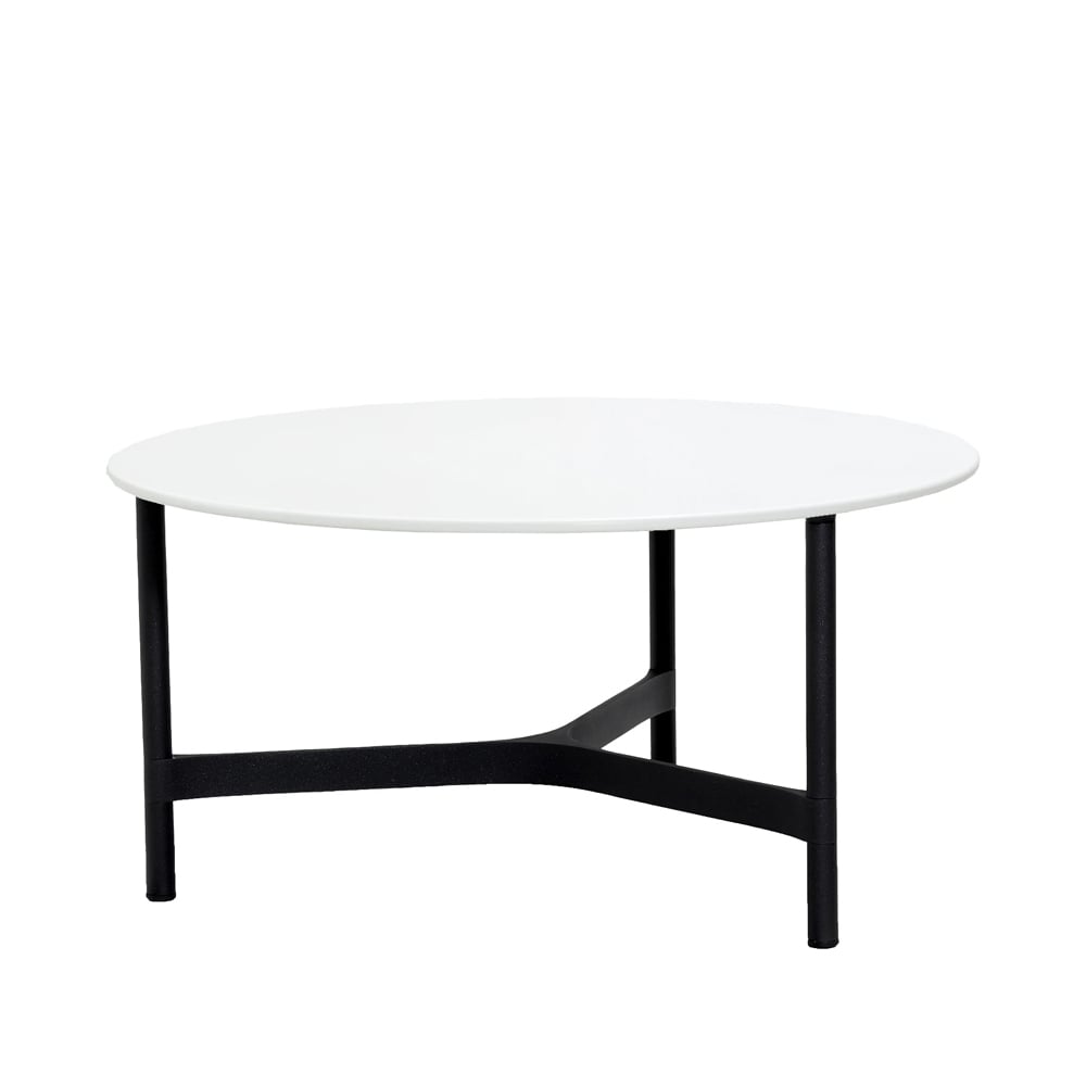 Cane-line Twist sohvapöytä, suuri 90 cm White-lava grey