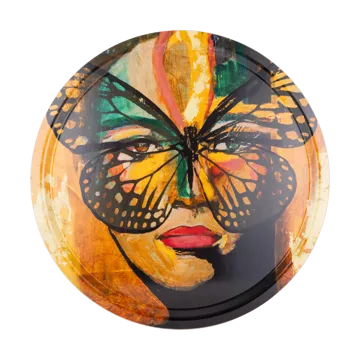 Golden Butterfly-tarjotin Ø46 cm. - Orange-black - Carolina Gynning