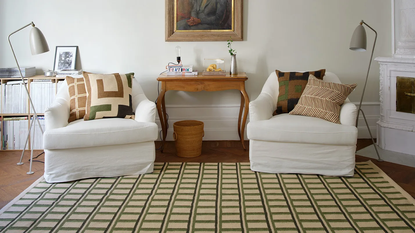 Aman tyynynpäällinen 50x50 cm, Taupe-cactus green-brown Chhatwal & Jonsson