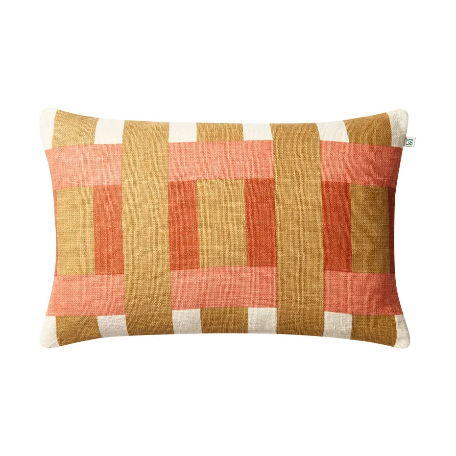 Benaras tyynynpäällinen 40x60 cm, Khaki-rose-apricot orange Chhatwal & Jonsson