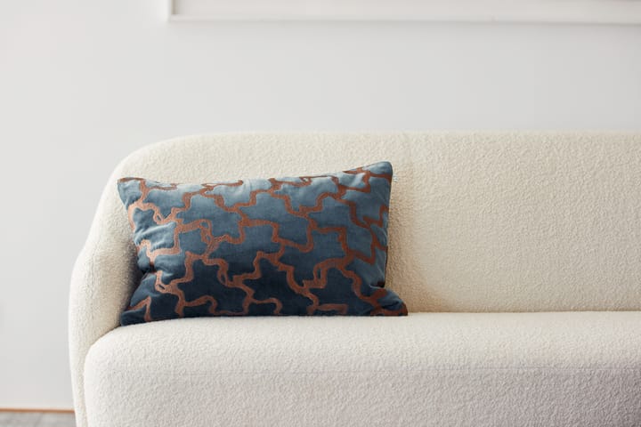 Chand tyynyliina 40x60 cm, Sea blue-cognac Chhatwal & Jonsson