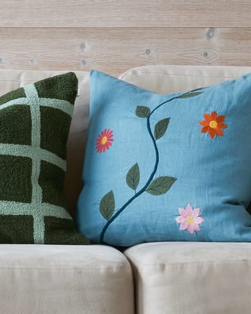 Check tyynynpäällinen 50x50 cm - Cactus green-aqua - Chhatwal & Jonsson