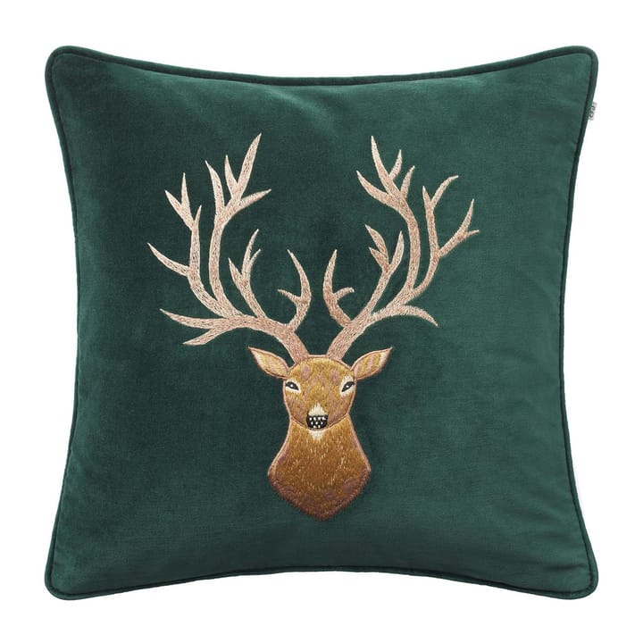 Embroidered Reindeer -tyynynpäällinen 50 x 50 cm - Green - Chhatwal & Jonsson