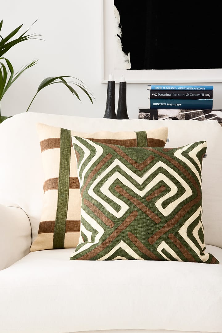 Gujarat tyynynpäällinen 50 x 50 cm, Taupe-Cactus Green Chhatwal & Jonsson