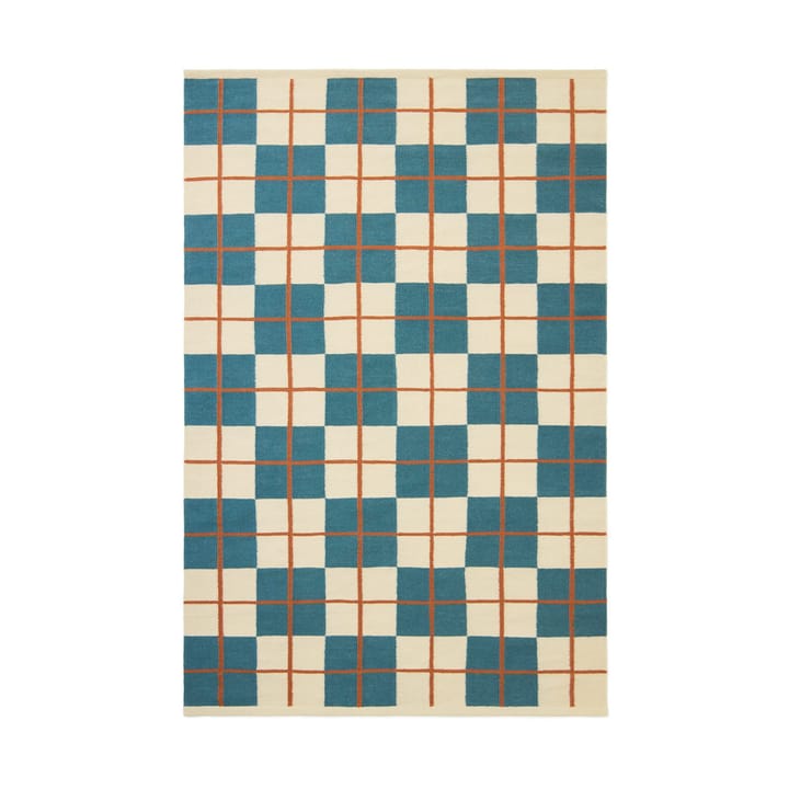 Haveli matto 180x270 cm - Heaven blue-light khaki-rust - Chhatwal & Jonsson