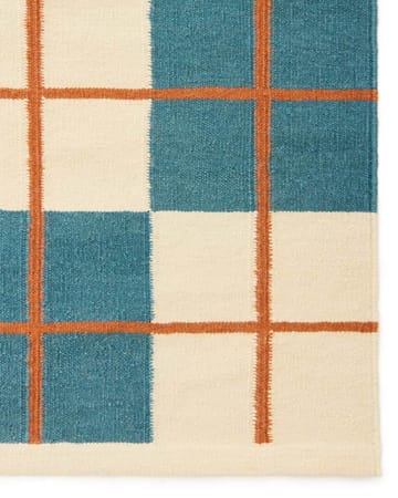 Haveli matto 180x270 cm - Heaven blue-light khaki-rust - Chhatwal & Jonsson