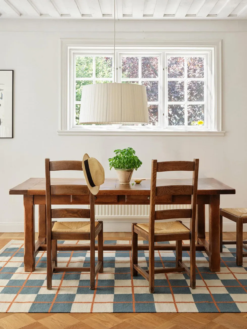 Haveli matto 230x320 cm, Heaven blue-light khaki-rust Chhatwal & Jonsson