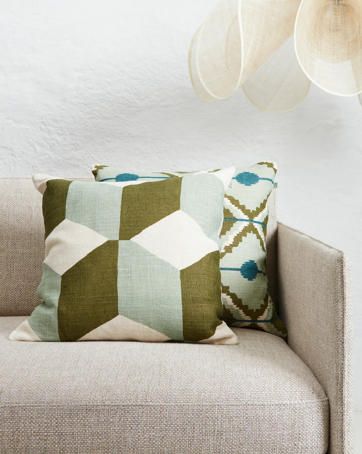 Hawa tyynynpäällinen 50x50 cm, Aqua/Cactus Green Chhatwal & Jonsson