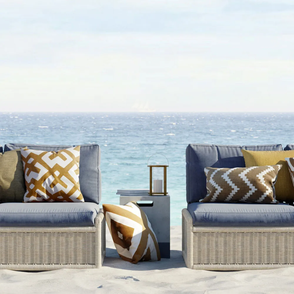Ikat Sema -tyyny, Blue/off white, 40 cm Chhatwal & Jonsson