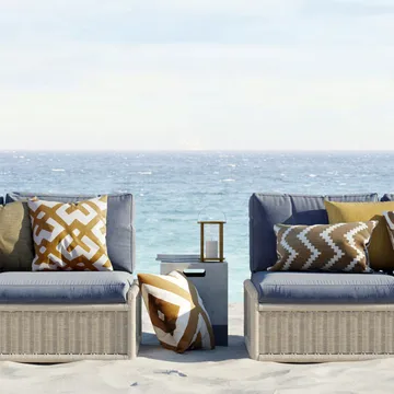 Ikat Sema -tyyny - Blue/off white, 40 cm - Chhatwal & Jonsson