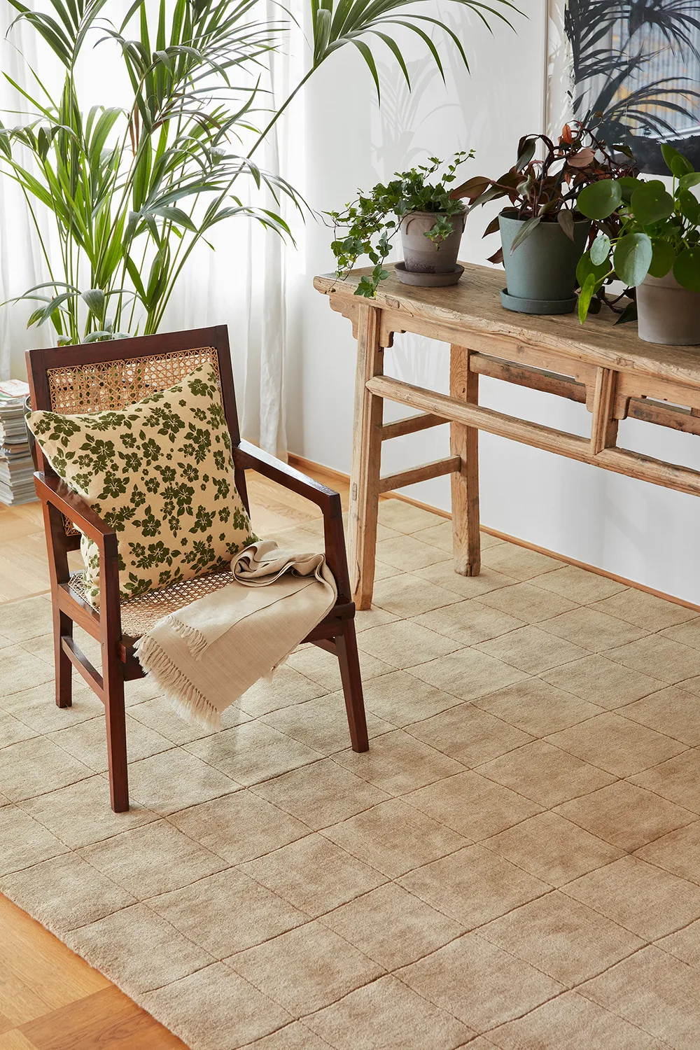 Indu tyynynpäällinen 50x50 cm, Light beige-cactus green Chhatwal & Jonsson