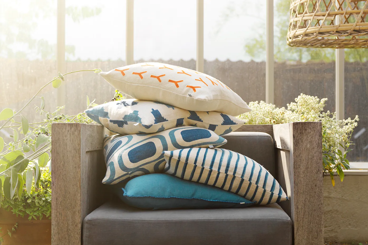 Jaipur Stripe -tyynynpäällinen 50x50 cm, Heaven blue-palace blue Chhatwal & Jonsson