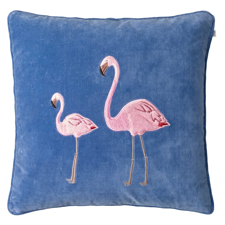 Kirjailtu flamingo-tyynyliina 50x50 cm - Rivieran sininen - Chhatwal & Jonsson