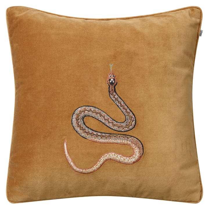 Kirjailtu kobra-tyynyliina 50x50 cm - Masalan keltainen - Chhatwal & Jonsson