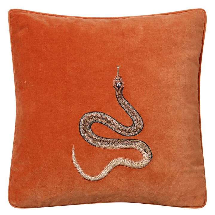 Kirjailtu kobra-tyynyliina 50x50 cm - Oranssi - Chhatwal & Jonsson