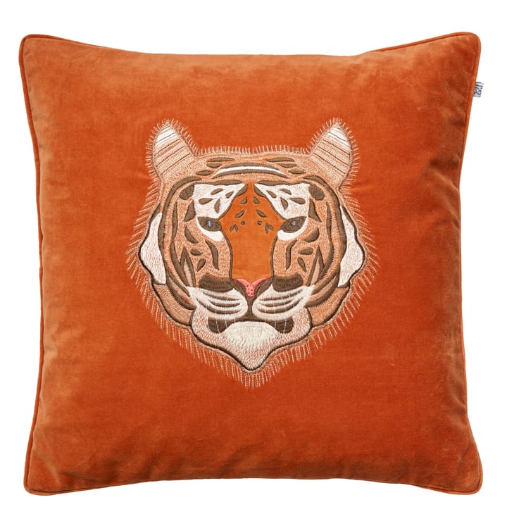 Kirjailtu tiikeri-tyynyliina 50x50 cm - Oranssi - Chhatwal & Jonsson