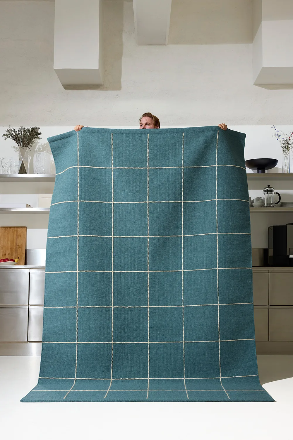 Milan matto, Heaven blue-off white, 180x270 cm Chhatwal & Jonsson