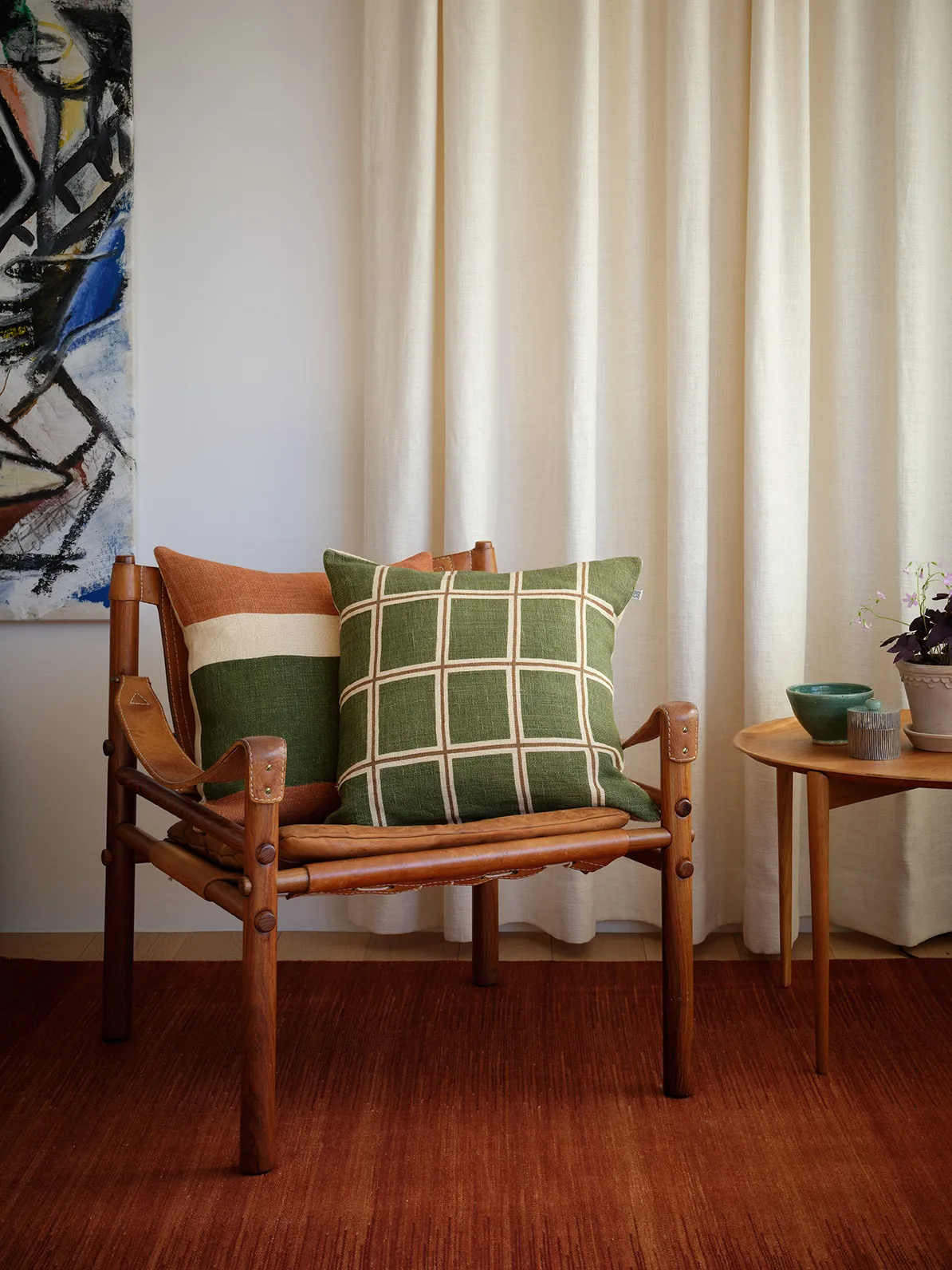 Raha tyynynpäällinen 50x50 cm, Cactus green-taupe Chhatwal & Jonsson