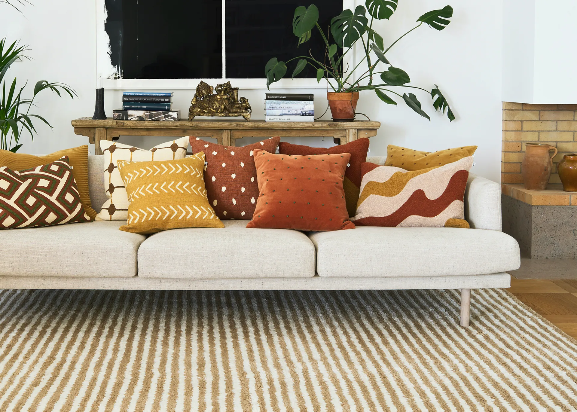 Rakhi tyynynpäällinen 50 x 50 cm, Taupe-spicy yellow Chhatwal & Jonsson