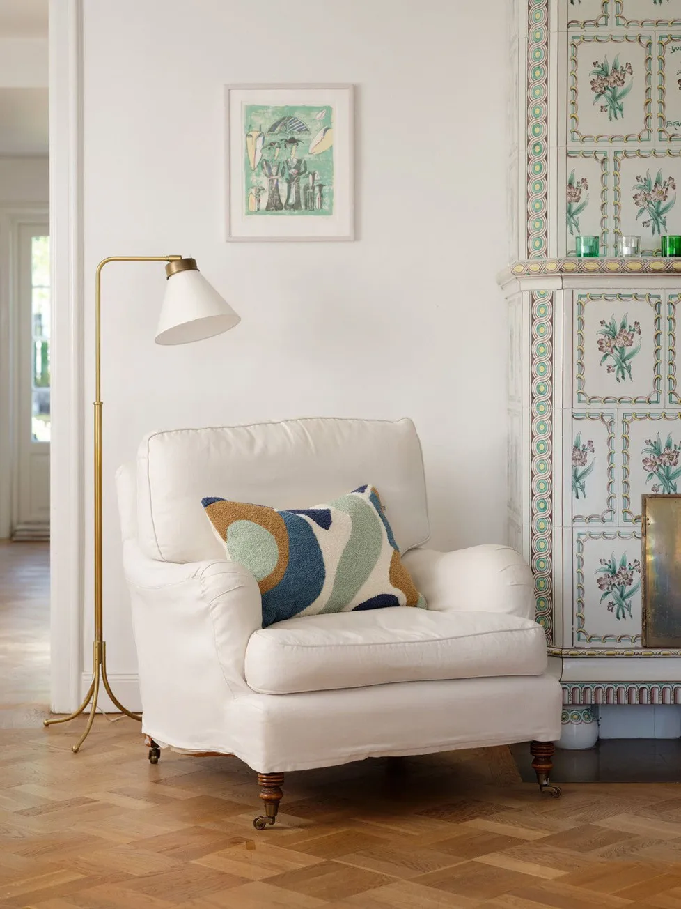 Sanskriti tyynynpäällinen 40x60 cm, Heaven blue-offwhite-sand-aqua Chhatwal & Jonsson