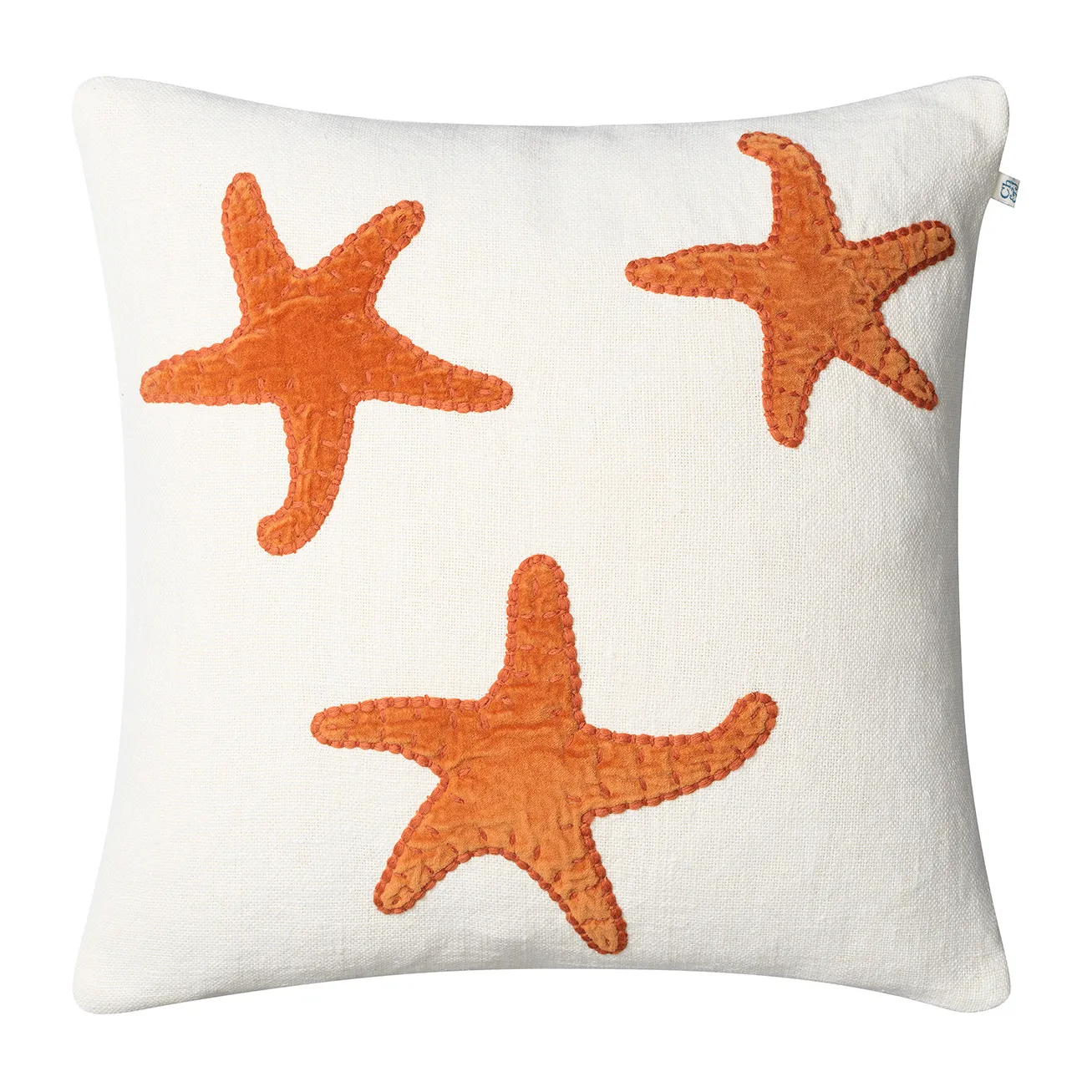 Star Fish -tyynynpäällinen 50x50 cm, Off white-orange Chhatwal & Jonsson