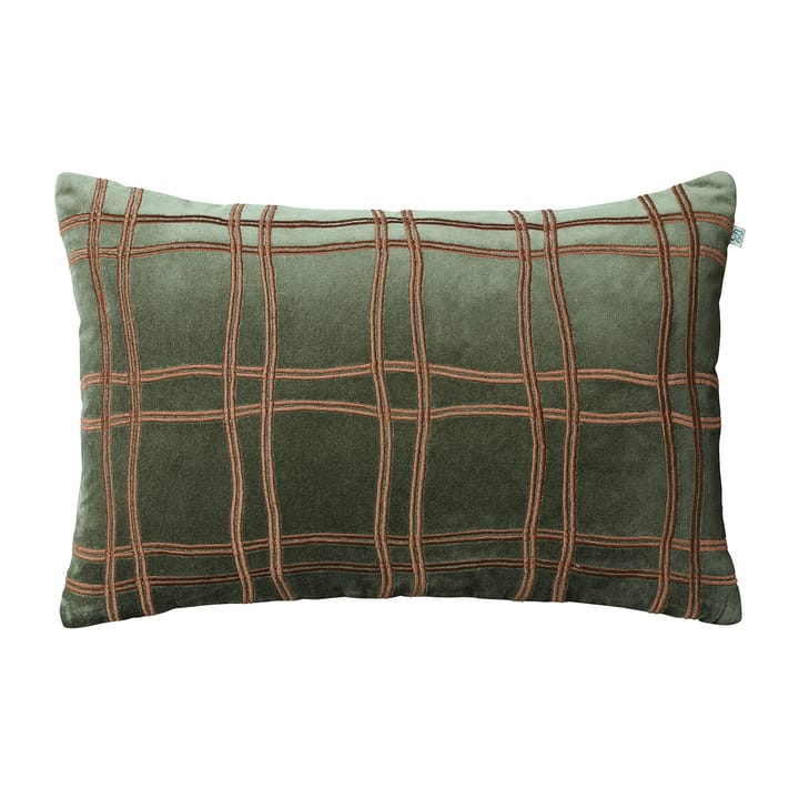 Tattersall tyynyliina 40x60 cm - Forest green-cognac - Chhatwal & Jonsson