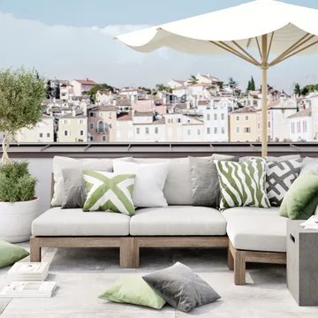 Zebra Outdoor tyyny 50x50 cm - Sage/off white, 50 cm - Chhatwal & Jonsson