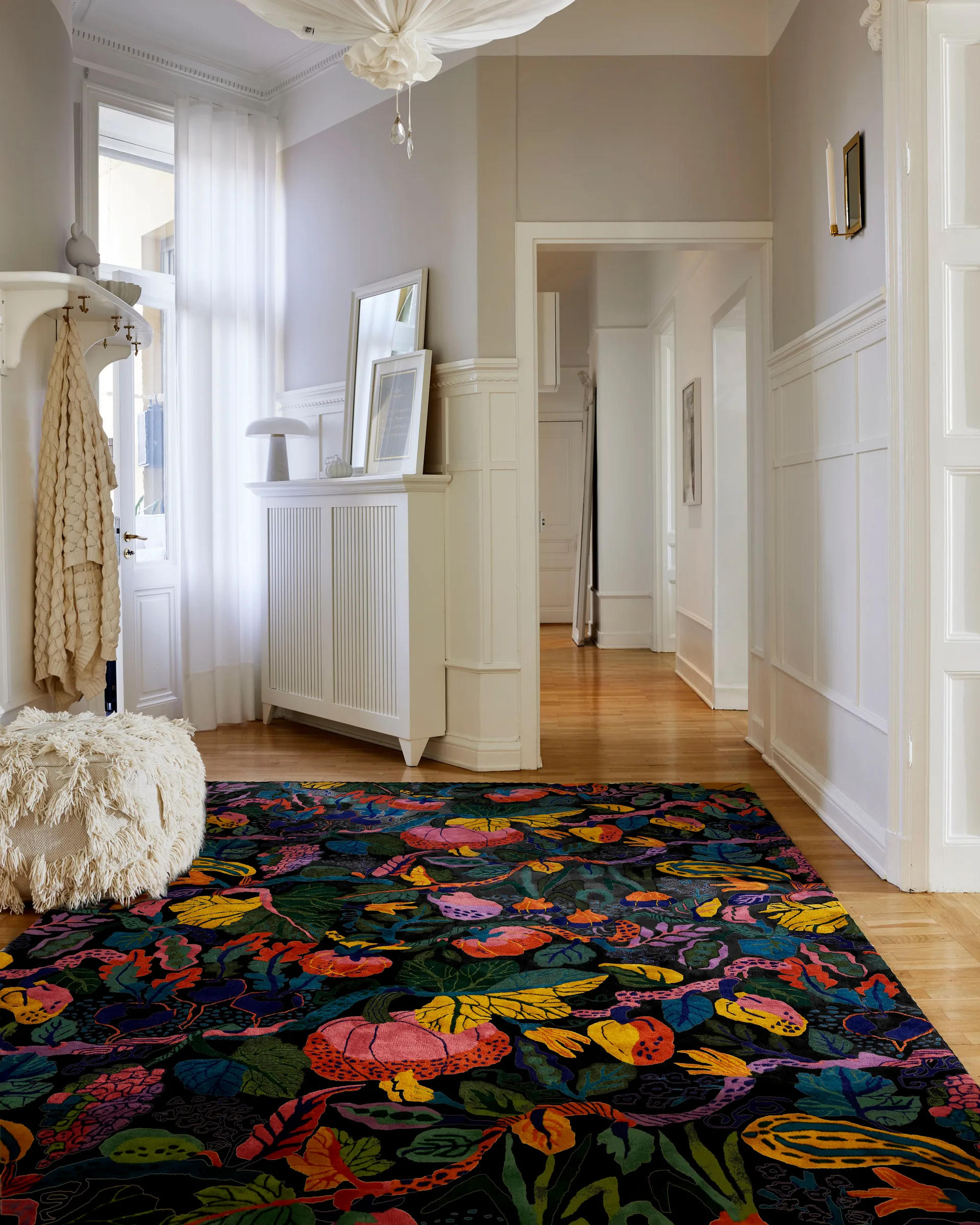 Heritage Garden matto, Charcoal-multi, 200x300 cm Classic Collection