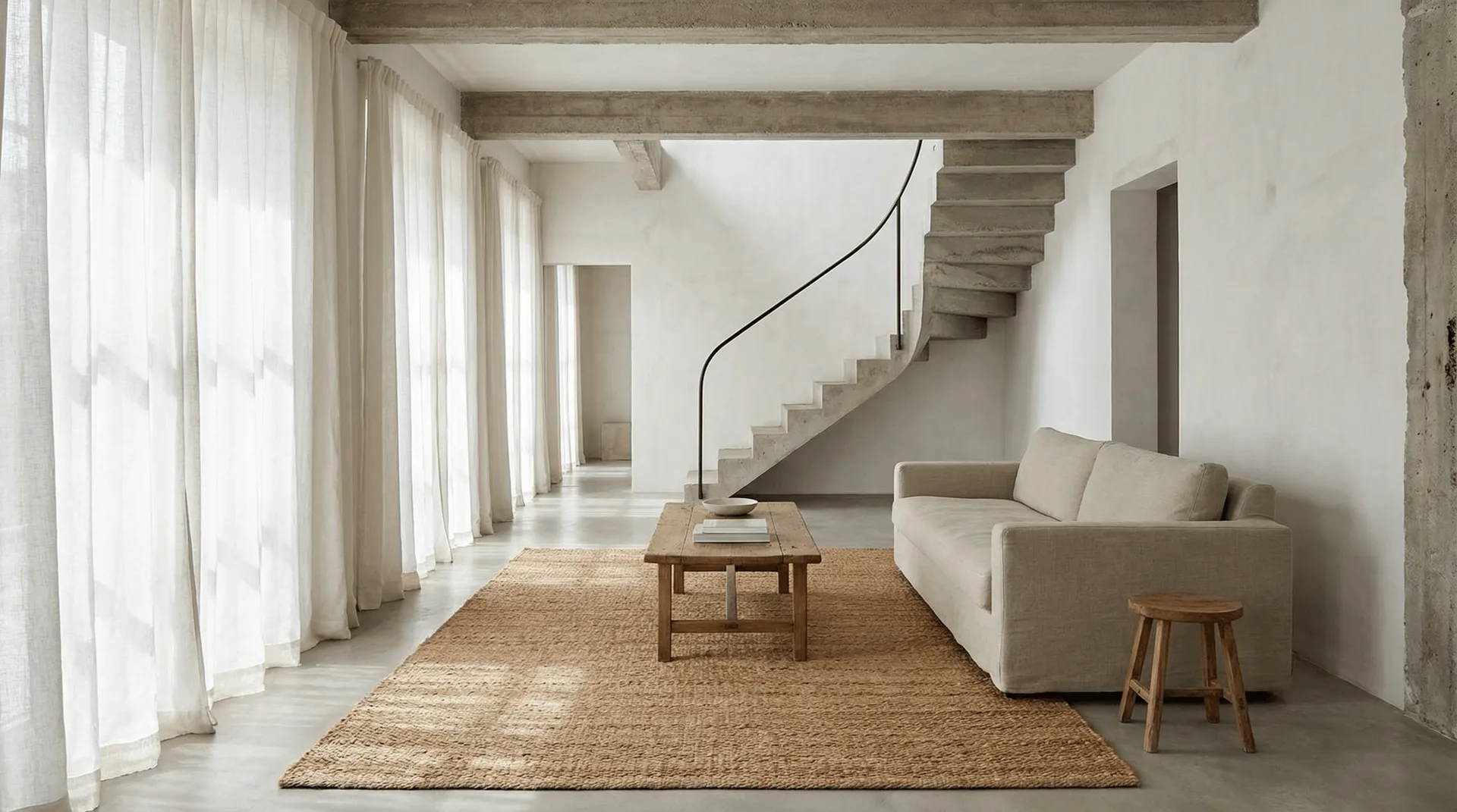 Jute Plain matto, Natural, 170x230 cm Classic Collection