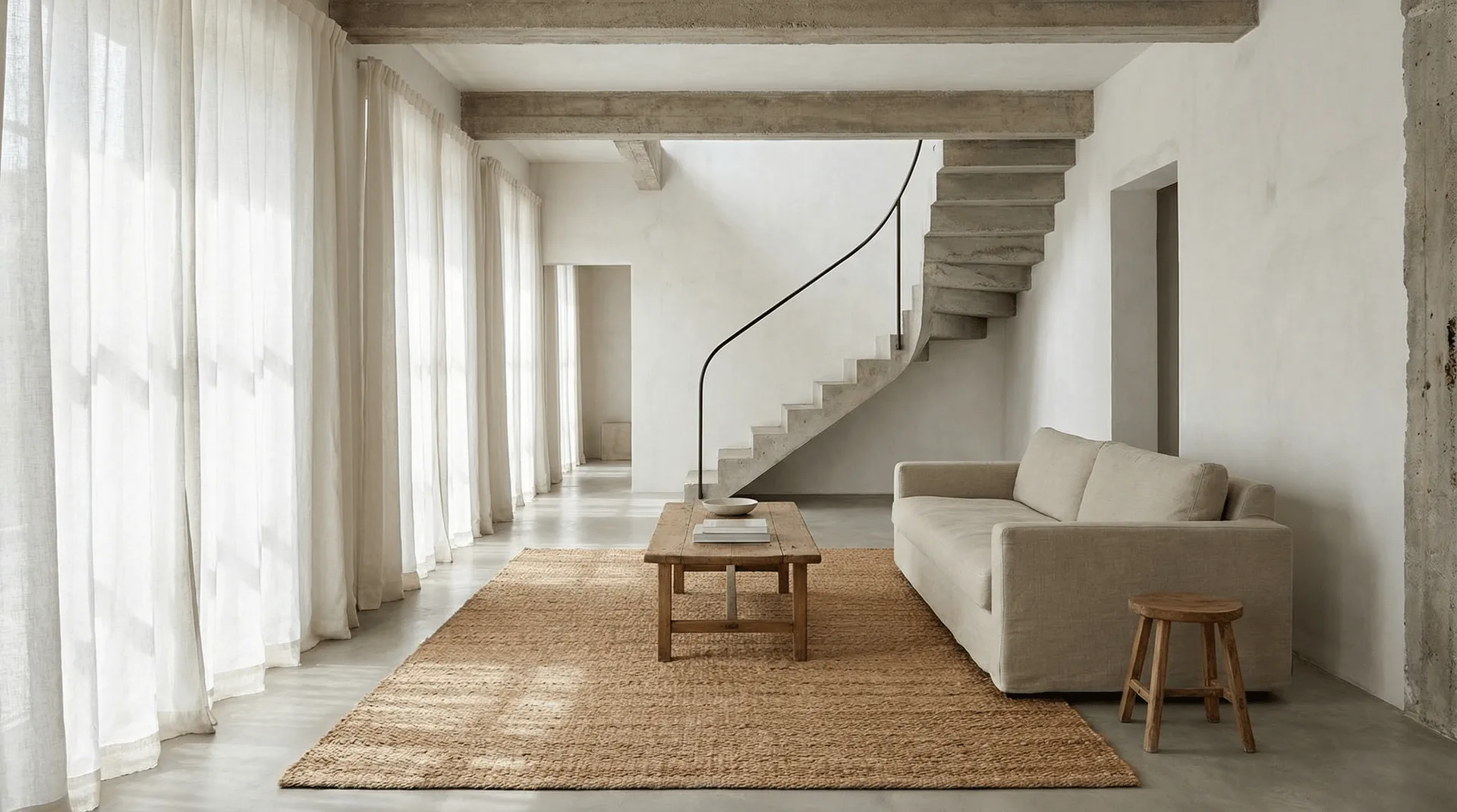 Jute Plain matto, Natural, 200x300 cm Classic Collection