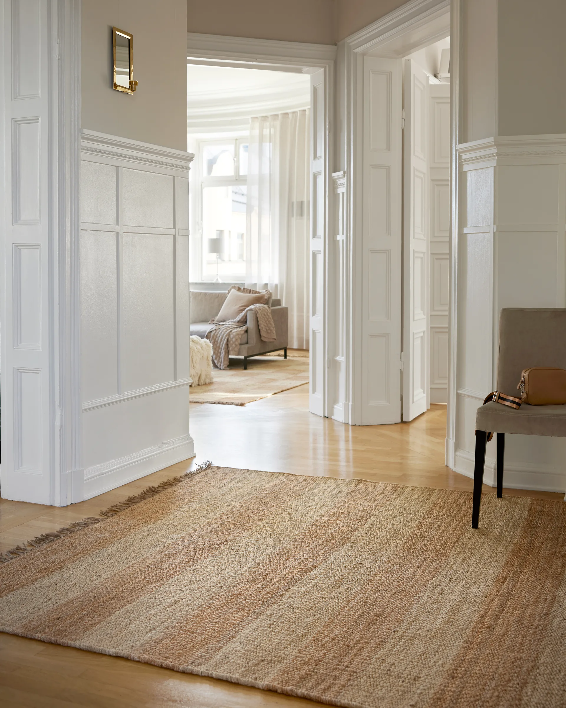 Jute Stripes matto, Natural juutti, 250x350 cm Classic Collection